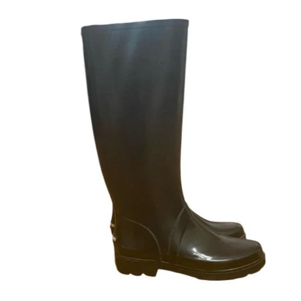 Vintage Polo Sport Ralph Lauren Black Tall Rain Boots Womens Size 6 EU‎ 36.5/37